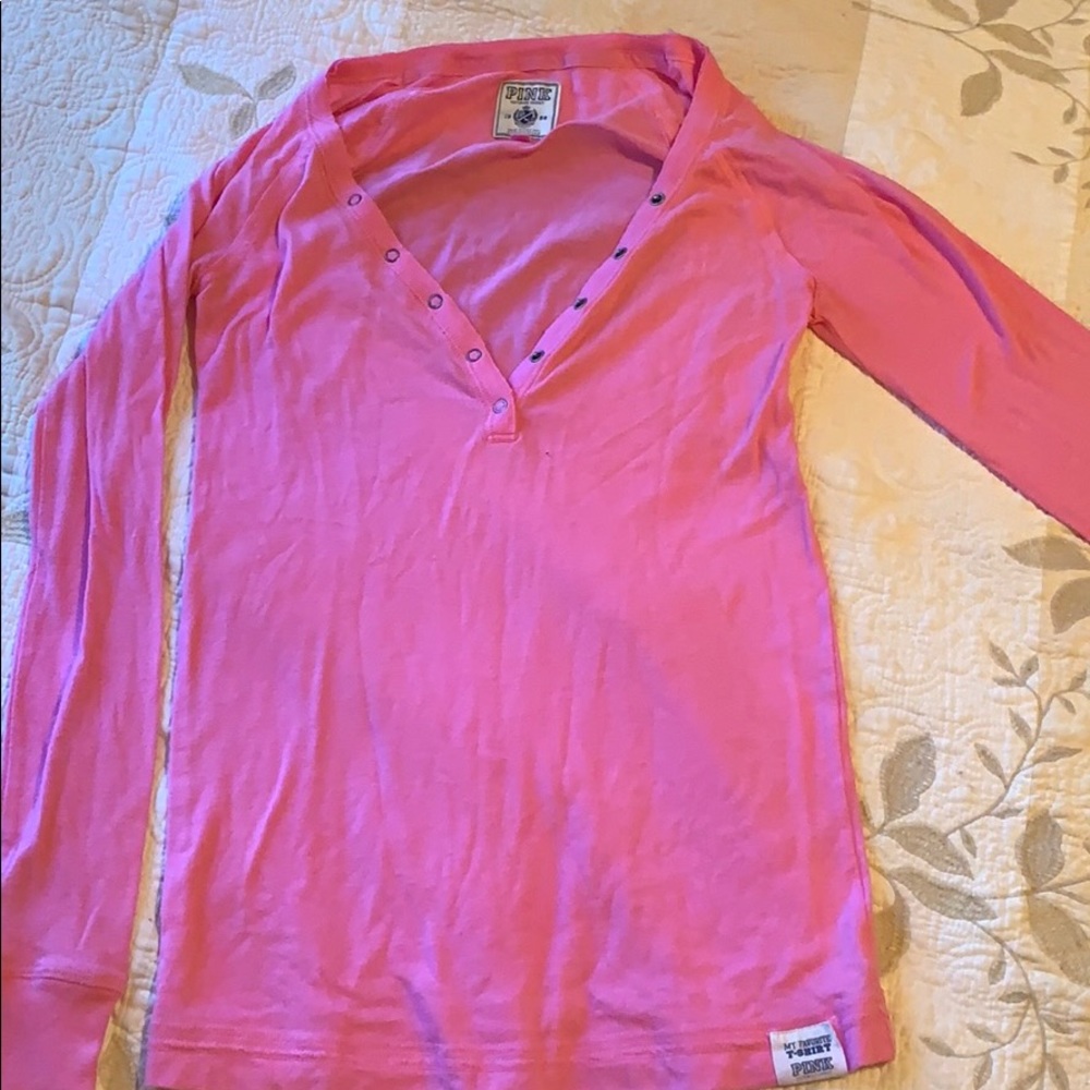Pink button up long sleeve shirt - Picture 1 of 4